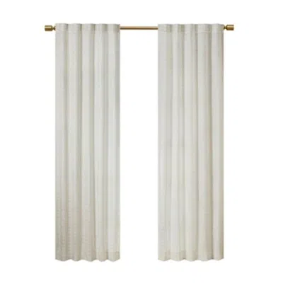 Breebe Room Darkening Metallic Printed Poly Velvet Rod Pocket/back Tab Window Panel Pair White/gold 37x84'