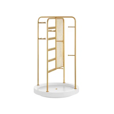 Breebe Rotating Jewellery Stand With A Bottom Tray Champagne Gold
