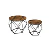 Breebe Round Coffee Table With Steel Frame Set Of 2