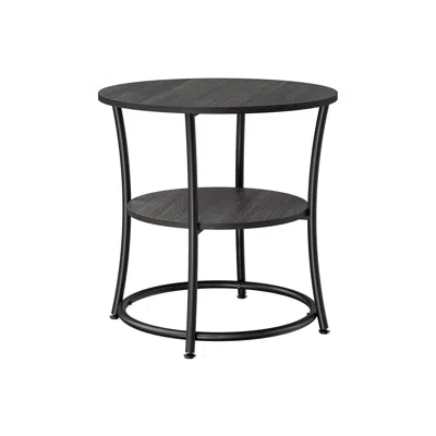 Breebe Round End Table With 2 Shelves