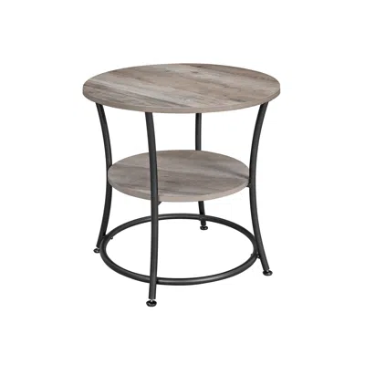 Breebe Round End Table With 2 Shelves