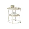 Breebe Round End Table With 2 Storage Shelves In Neutral
