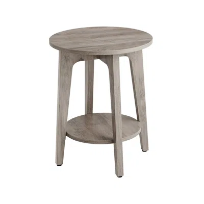 Breebe Round End Table With Shelf