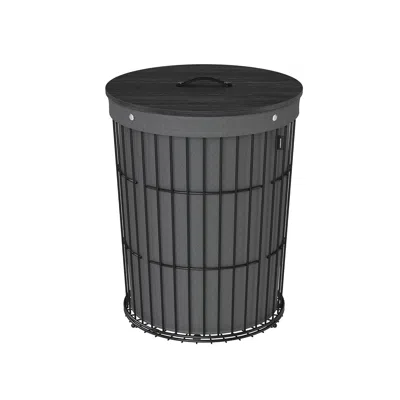 Breebe Round Laundry Hamper With Lid In Black