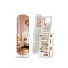 Breebe Rounded Wide Full-length Mirror With Storage Shelves In White