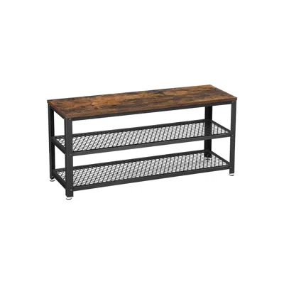 Breebe Rustic Brown 3-tier Shoe Storage Bench