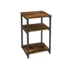 BREEBE RUSTIC BROWN & BLACK 3-TIER SLIM TALL SIDE TABLE