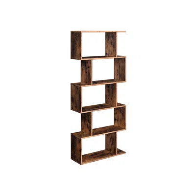 Breebe Rustic Brown Freestanding Wooden Storage Bookcase