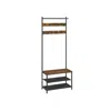 Breebe Rustic Brown Hall Tree With Bench And Shoe Storage In Brown