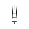 Breebe Rustic Brown Industrial 5-tier Floor Standing Corner Shelf