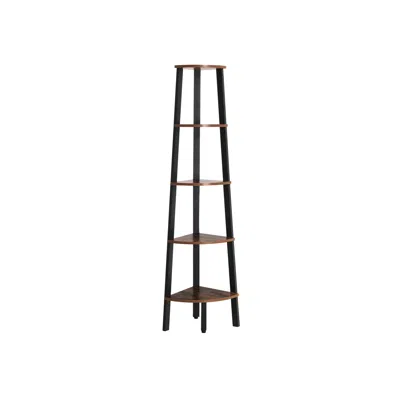 Breebe Rustic Brown Industrial 5-tier Floor Standing Corner Shelf