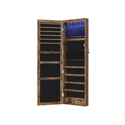 Breebe Rustic Brown Wall-mounted Jewelry Armoire