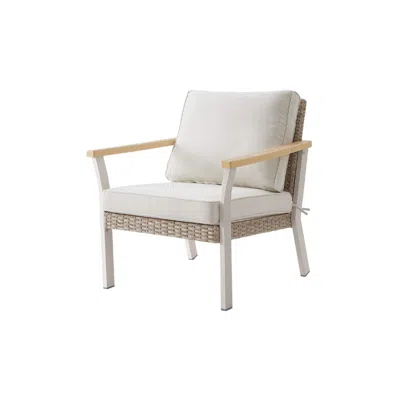 Breebe Sencillo Collection - Outdoor Steel Lounge Chair, Bone Color In Gray