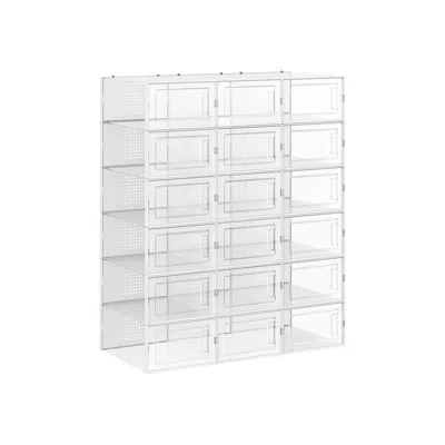 Breebe Set Of 18 Plastic Shoe Boxes Storage Organizers