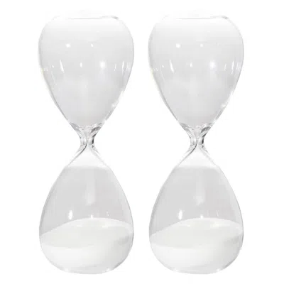 Breebe Set Of 2, 8" Ferdinand 30-minute Hourglass, White Sand