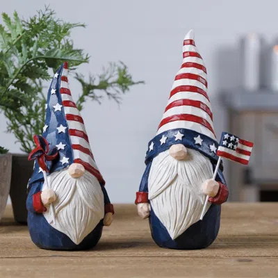 Breebe Set Of 2 Americana Gnome Figurines For Patriotic Decor