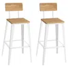 Breebe Set Of 2 Bar Stools, Bar Height Stools, Tall Bar Stools With Back, Bar Chairs