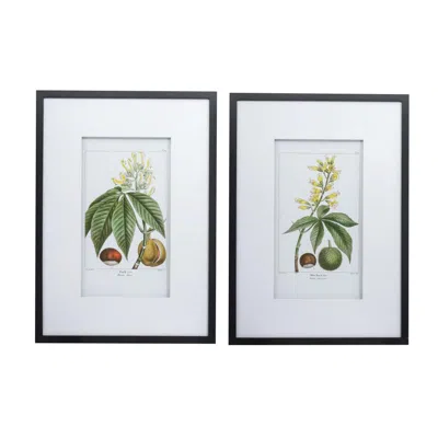 Breebe Set Of 2 Botanical Wall Art 19.7 X 27.6 In Home Decor Living Room Bedroom Hallway In Black