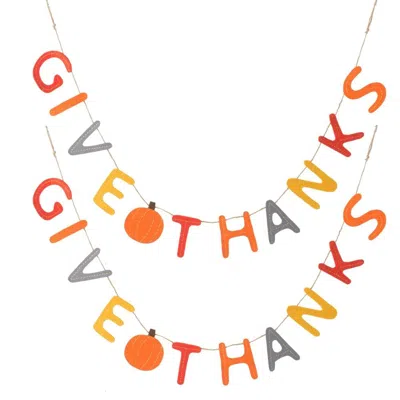 Breebe Set Of 2 Colorful Give Thanks Banners 68 In Fall Harvest Thanksgiving Decor In Multi