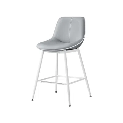 Breebe Set Of 2 Counter Height Bar Stools With Back In Gray
