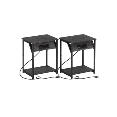 Breebe Set Of 2 End Table Gray And Black