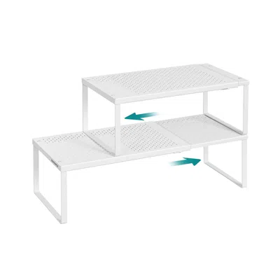 Breebe Set Of 2 Expandable Kitchen Countertop Shelves In White