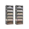 Breebe Set Of 2 Hanging Closet Organizers, 6-tier Fabric Storage Shelf In Gray