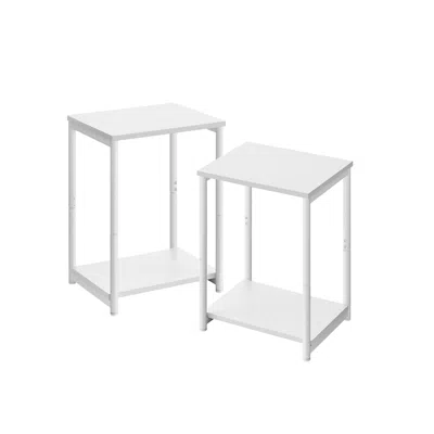 Breebe Set Of 2 Industrial White End Tables