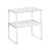 Breebe Set Of 2 Kitchen Counter Shelves Cloud White And Natural Beige