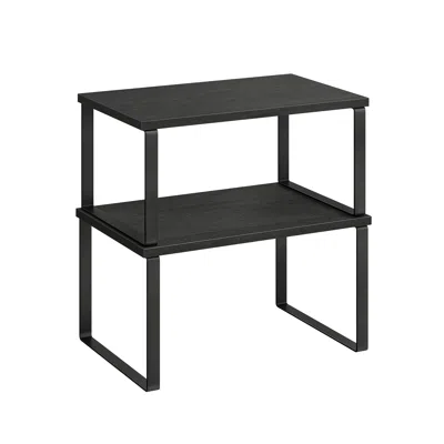 Breebe Set Of 2 Kitchen Counter Shelves Ink Black And Ebony Black