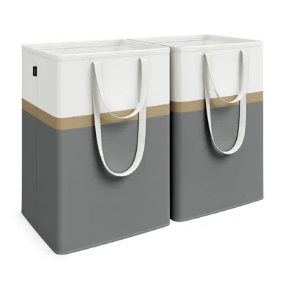 Breebe Set Of 2 Laundry Hampers, Foldable Laundry Baskets, 29 Gal. Laundry Bag With Short And Long Handles,