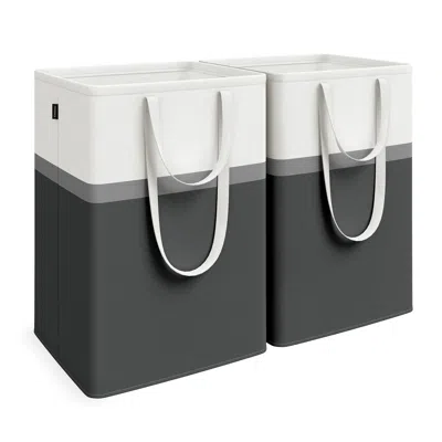 Breebe Set Of 2 Laundry Hampers, Foldable Laundry Baskets, 29 Gal. Laundry Bag With Short And Long Handles,