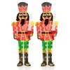 Breebe Set Of 2 Lighted Christmas Nutcracker With Glitter Sword In Multi