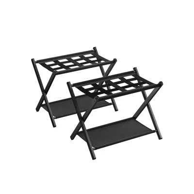 Breebe Set Of 2 Luggage Racks Black