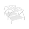 Breebe Set Of 2 Luggage Racks With Fabric Shelves Cloud White