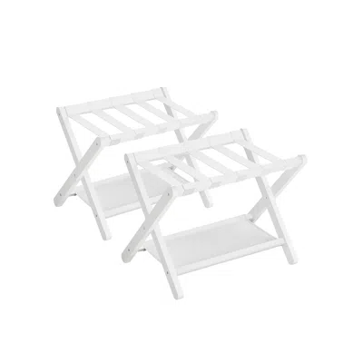 Breebe Set Of 2 Luggage Racks With Storage Shelves