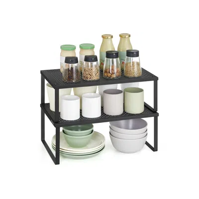 Breebe Set Of 2 Metal Kitchen Spice Racks In Gray
