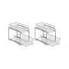 Breebe Set Of 2 Pull-out Cabinet Organizers 2-tier Metallic Silver