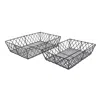 Breebe Set Of 2 Rectangular Iron Trays, Black In Black