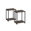 Breebe Set Of 2 Side Tables Chestnut Brown And Classic Black