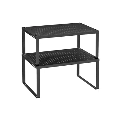 Breebe Set Of 2 Stackable And Expandable Spice Racks Ink Black