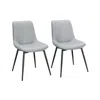 Breebe Set Of 2 Upholstered Leather Dining Chairs Dove Gray