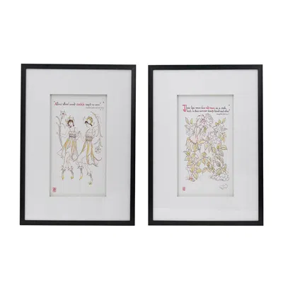 Breebe Set Of 2 Wall Art 19.7 X 27.6 In Home Decor Living Room Dining Bedroom Hallway In White