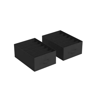 Breebe Set Of 2 Wardrobe Clothes Organizer With 6 Grids Classic Black