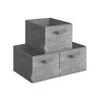 Breebe Set Of 3 Fabric Storage Bin In Gray