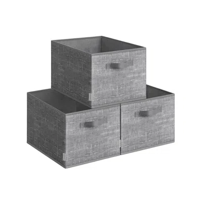 Breebe Set Of 3 Fabric Storage Bin In Gray