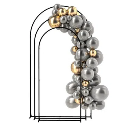 Breebe Set Of 3 Metal Arch Backdrop Stand Wedding Arch Frame Balloon Backdrop Set In Multi