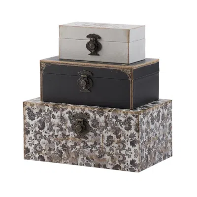 Breebe Set Of 3 Transitional Decorative Jewelry Storage Boxes Home Decor In Multi