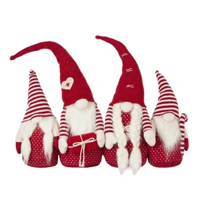 Breebe Set Of 4, 21.3 X 5.5 X 25.5" Fabric Red Gnomes Families Decor