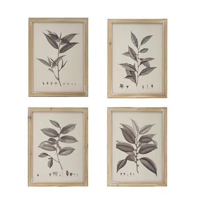 Breebe Set Of 4 Botanical Wall Decor 15.7x20.7 In Living Room Dining Bedroom Hallway In Neutral